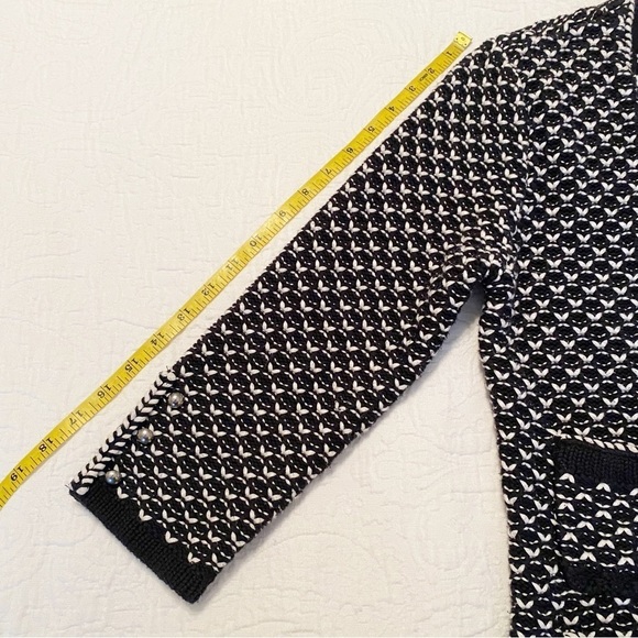 WHBM Thick Knit Black and White Button Cardigan - Small - Picture 9 of 11